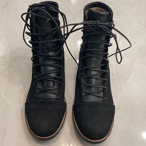 IRO Black Suede Leather Bootie 38